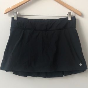Black Lululemon tennis skirt with built in shorts
